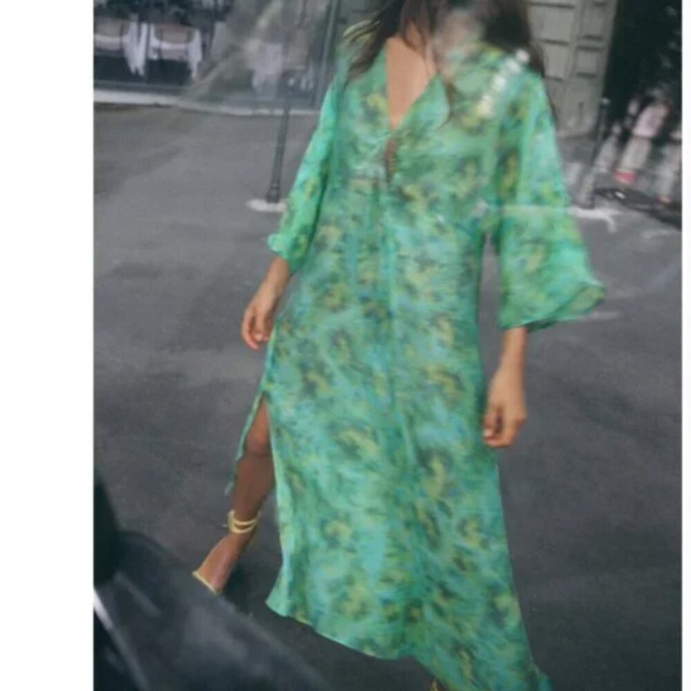 Zara beaded tunic dress coverup